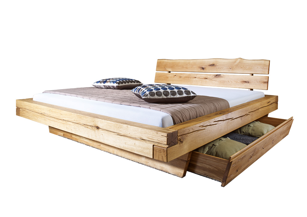 Balkenbett Wildeiche geoelt natur wohnArt26