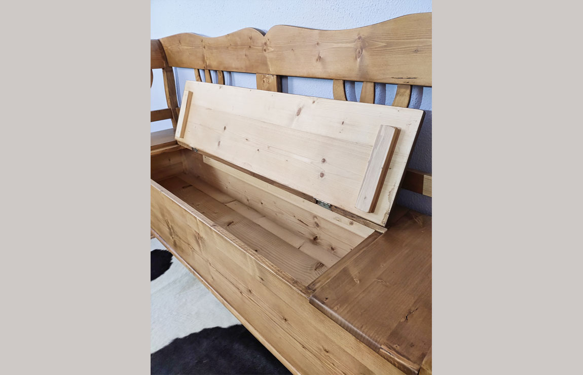 Holzbank Truhenbank Klappe