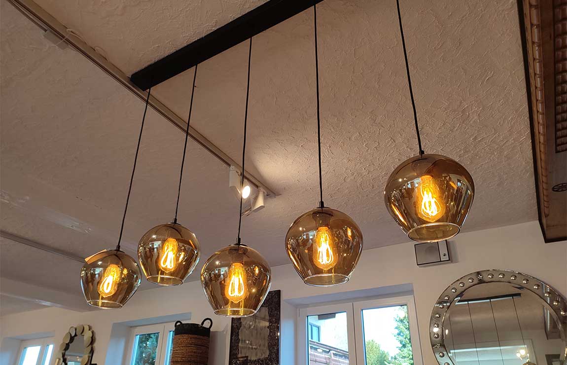 Hängelampe, Deckenleuchte mit 5 Gläser