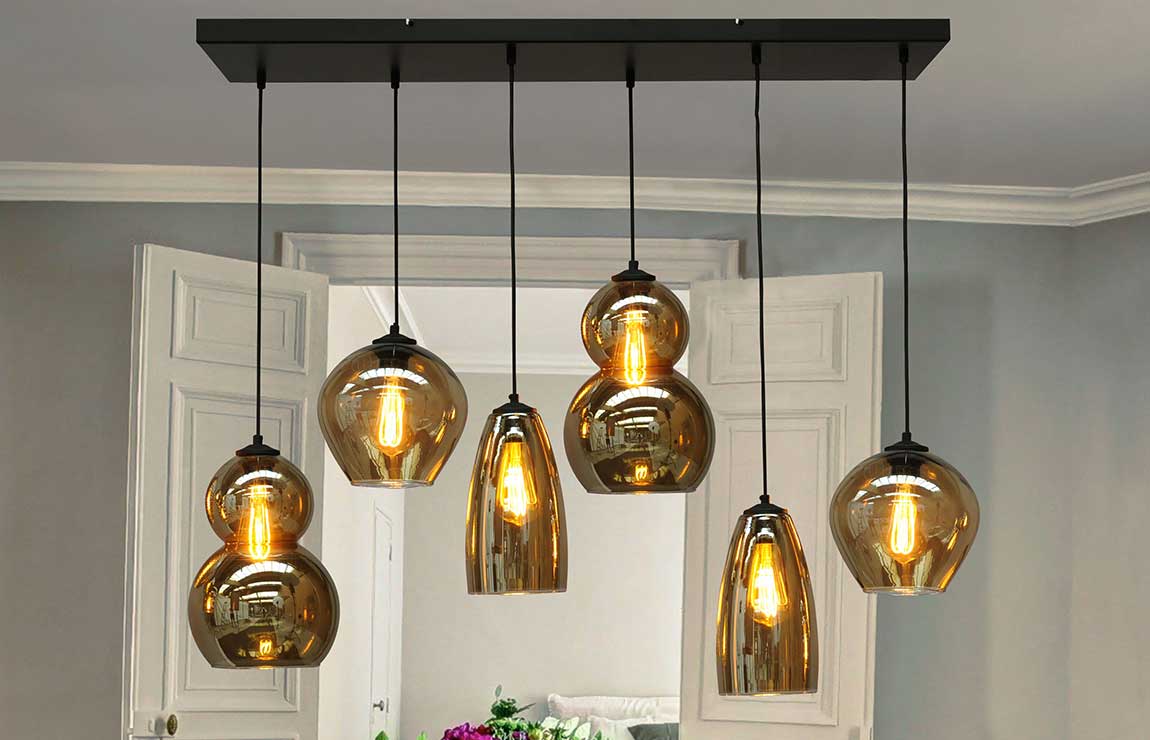 Pendellampe, Hängelampe mit 6 Leuchten, wohnArt26