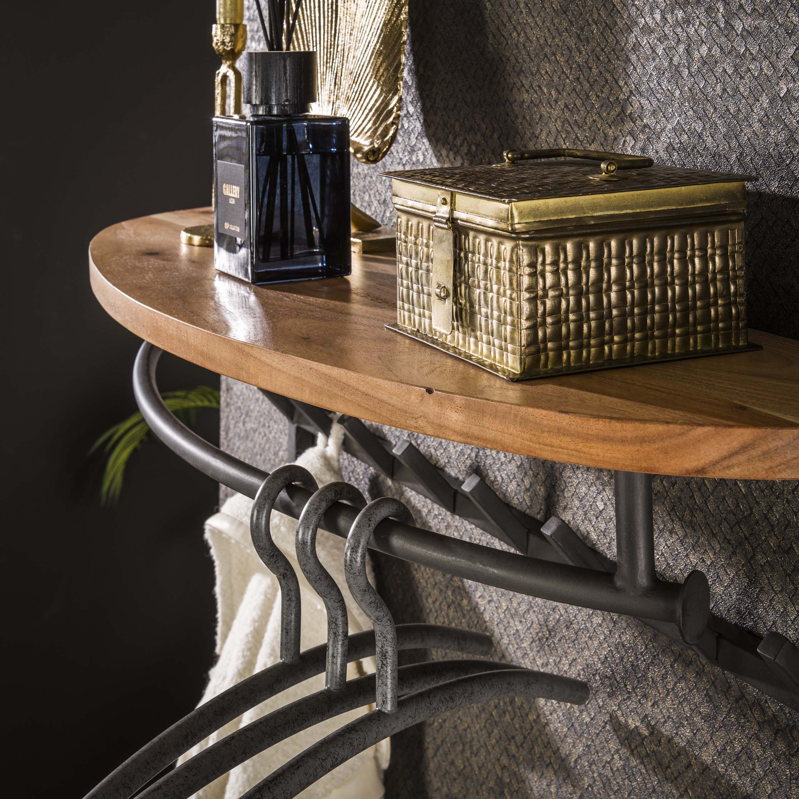 Garderobe Round Kleiderstange und Hutablage 2x8 Haken 3