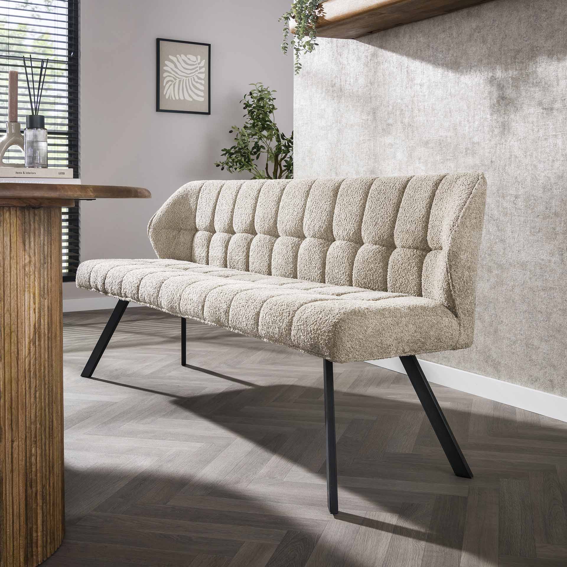 Esszimmerbank Raster / Bouclé sand