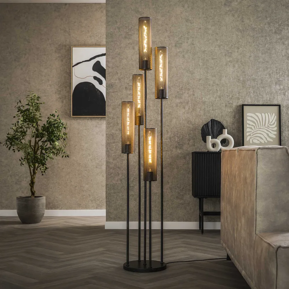 Stehleuchte Tube Mesh gestuft 5-Fassungen
