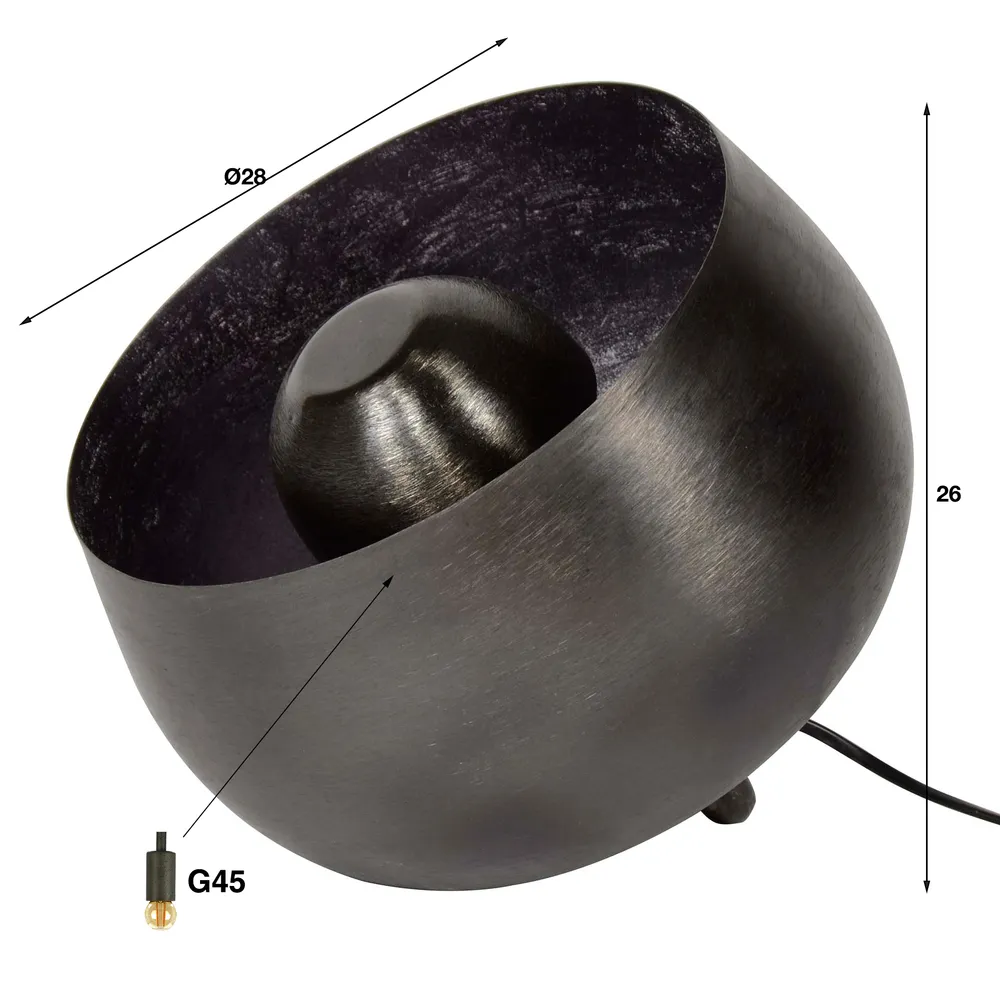 Tischleuchte Basket 1-Fassung Ø28cm, Schwarznickel 3